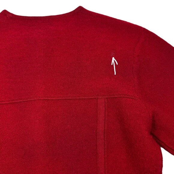 Vintage 80s Pendleton Virgin Wool Cardigan Sz M Burgundy Red Cottage Whimsical - Picture 10 of 14